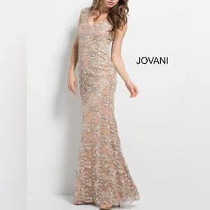 Jovani 46731A Gold Embellished Gown Prom Pageant Evening 12 New with Flaws